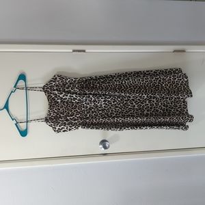 H&M linen blend leopard print sun dress